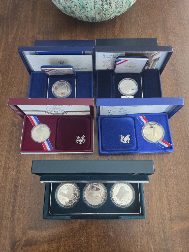 7 Different Proof 90% Silver Commemoratives w/ Case & COA
