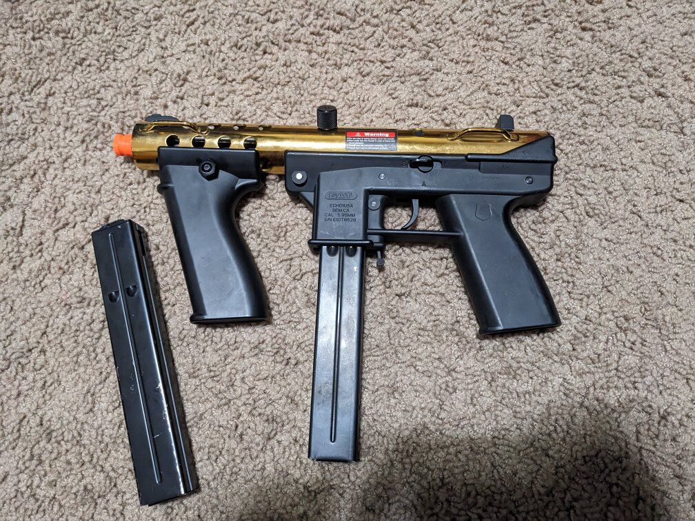 golden tec-9 airsoft smg