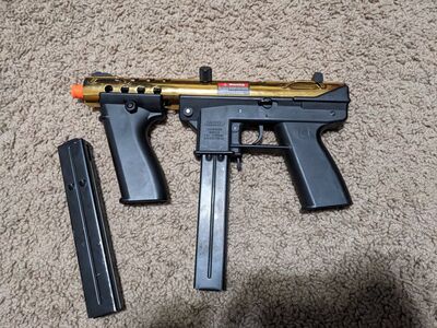 golden tec-9 airsoft smg