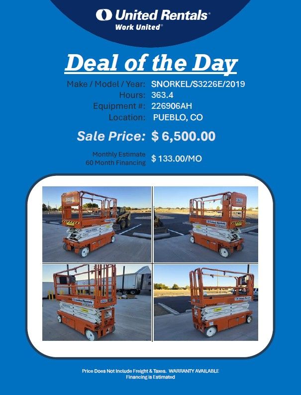 Scissor 3226 Narrow lift  2019 with only 363 hrs