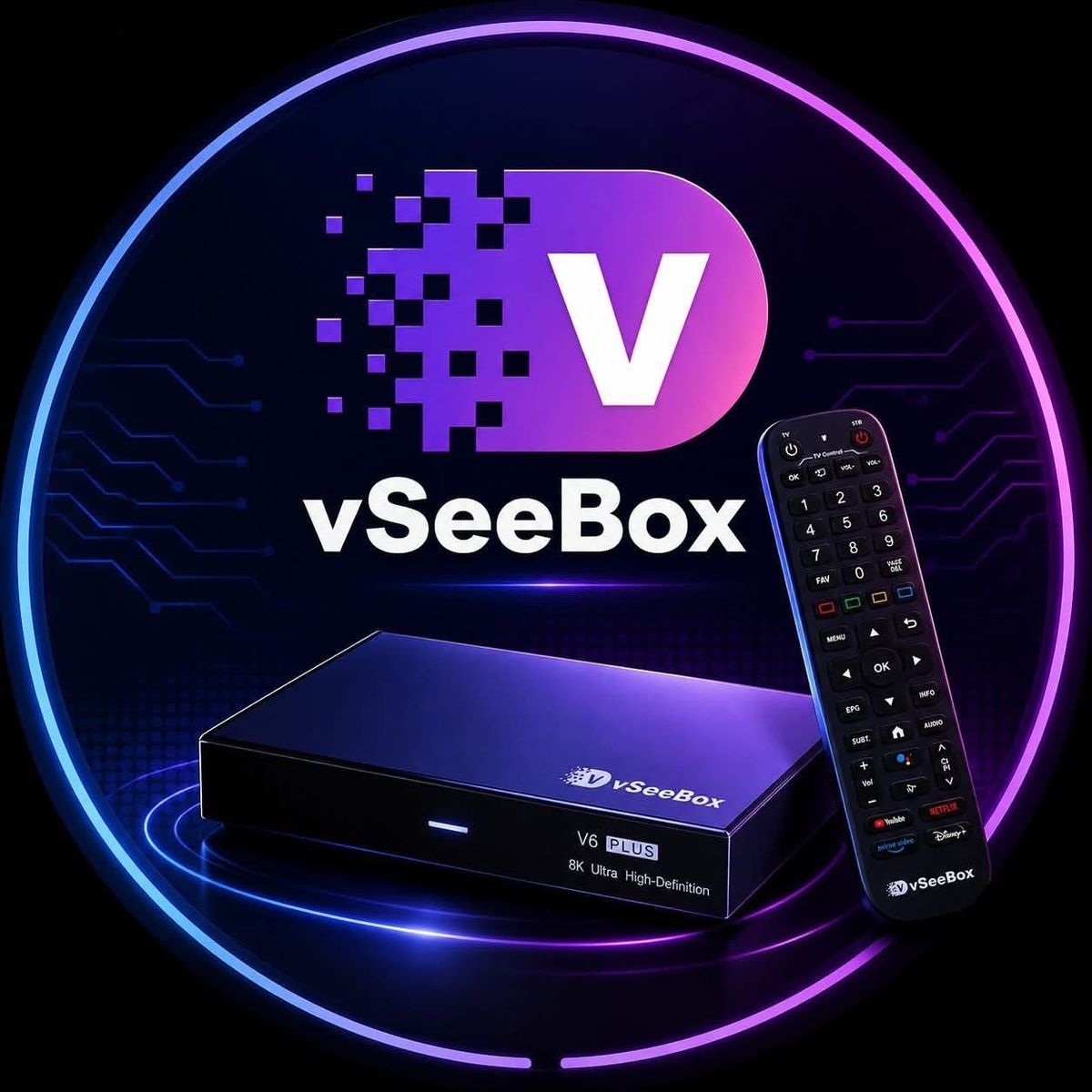 vSeeBox V6 Plus 8K Ultra High-Definition Android TV Box with Remote.  Brand new in box- never opened