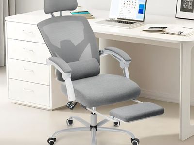 Sweetcrispy Office Computer Desk Chair with Footrest,Ergonomic High-Back Mesh Rolling Work Swivel Chairs with Wheels,Comfortable