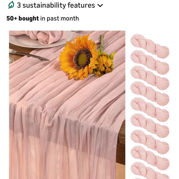 Pink Cheesecloth Table Runners (10 Pack)