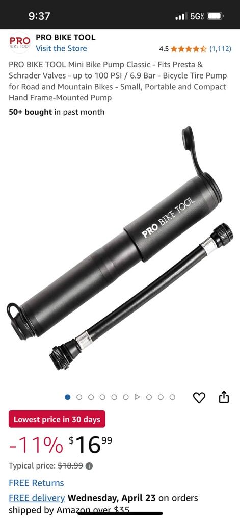 Mini Bike Pump - New!