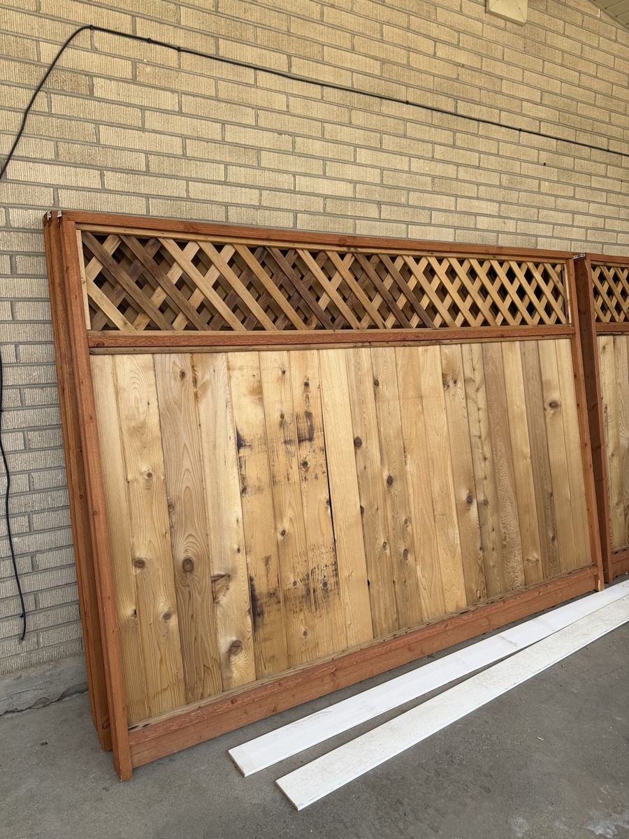 6x8 Cedar Lattice Top Fence Panels