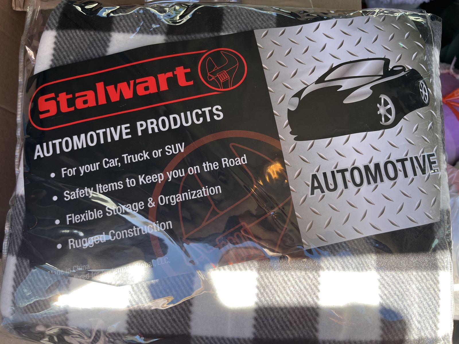 Stalwart Automotive Heated Car Blanket for Car, Truck, SUV - New, Plaid Pattern