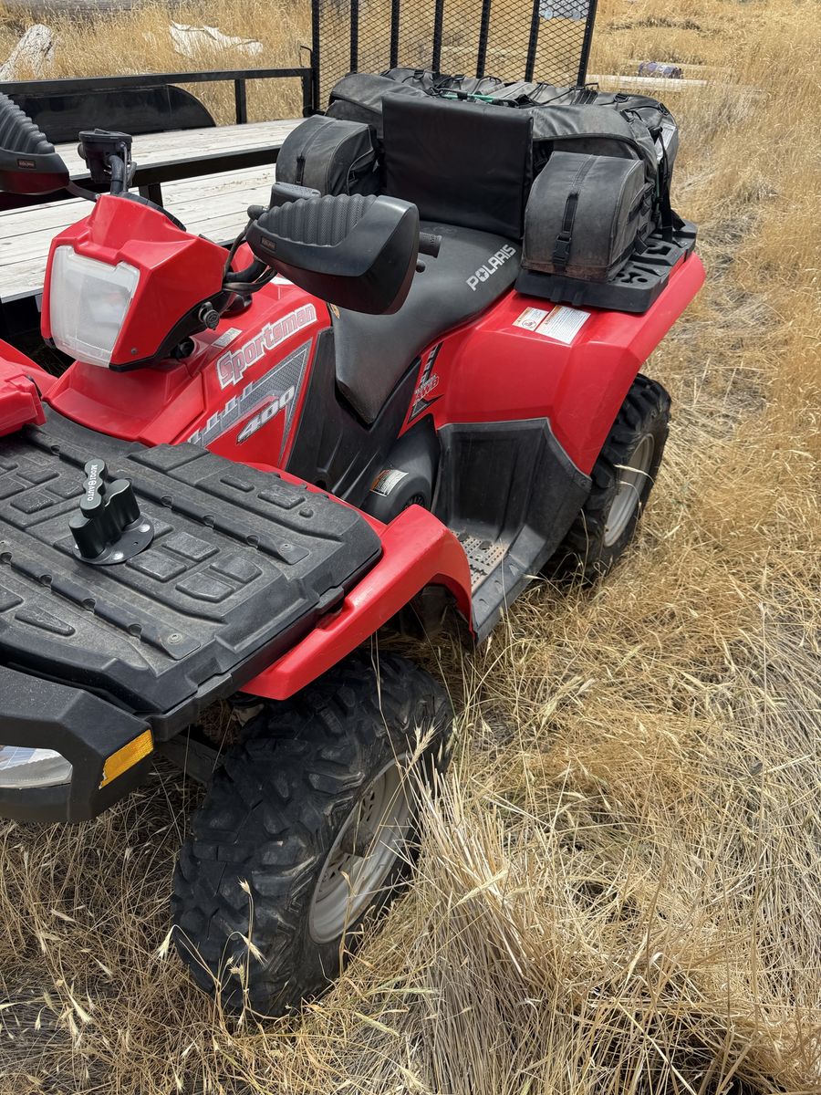 Polaris Sportsman 400 HO 4x4 ATV Red - Runs Great, Includes Gear Bag
