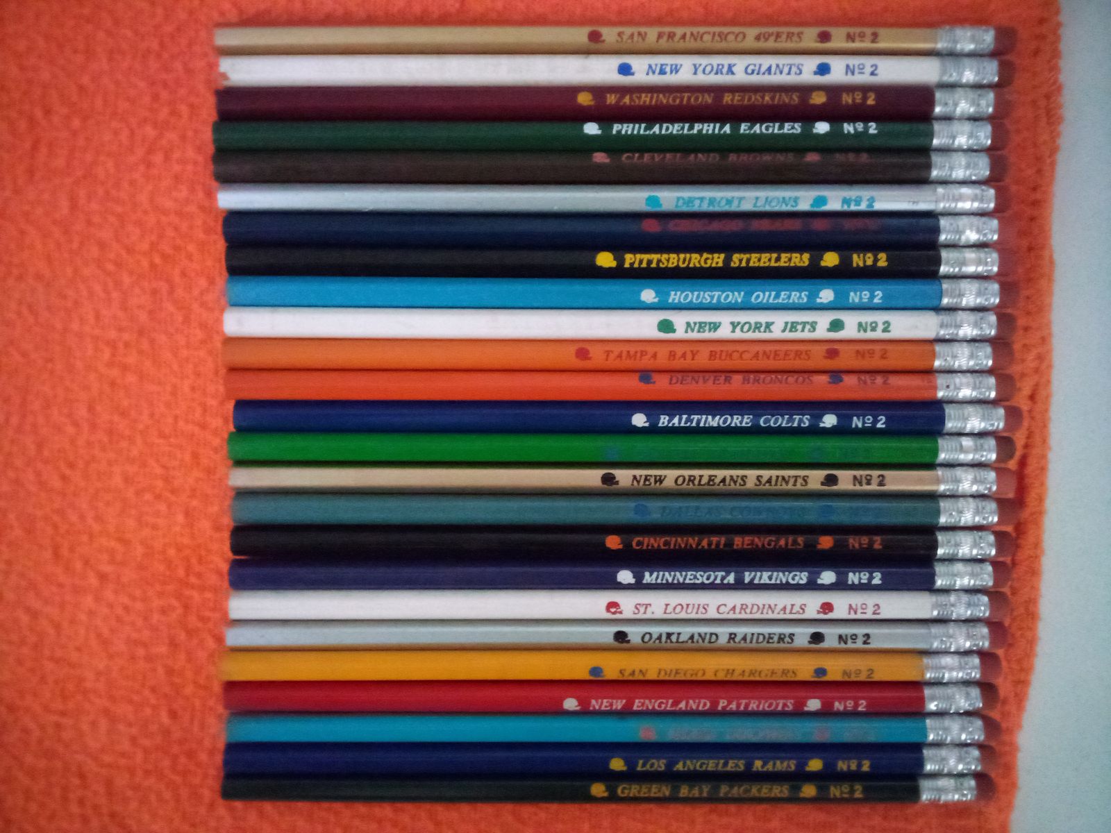 Vintage 1970's NFL Team Pencils