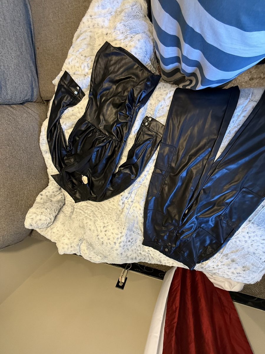 Dress and pants fake leather new
