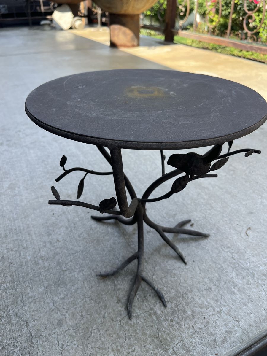 All metal bird table garden plant stand 11”T x 12”W