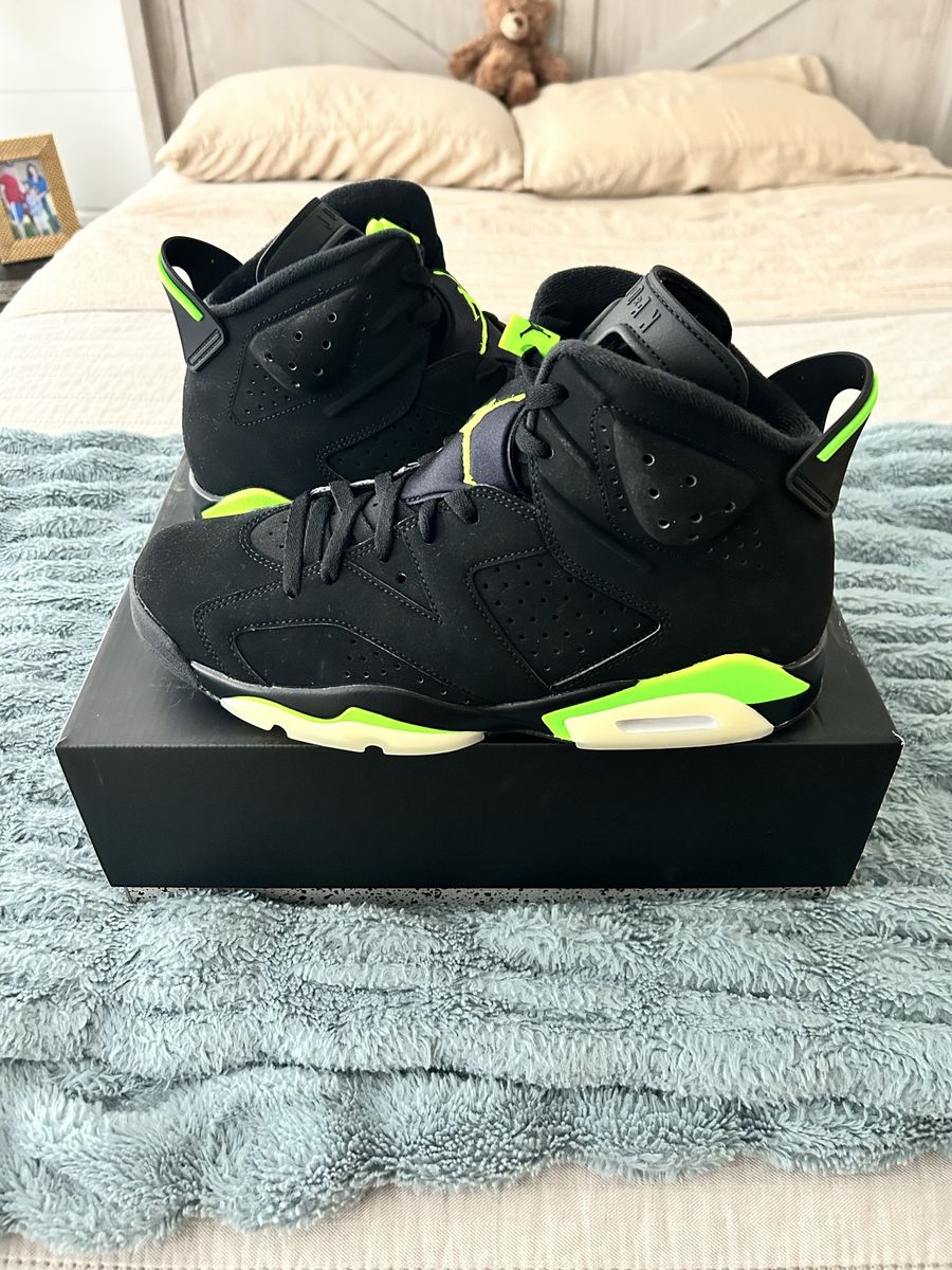 Nike Air Jordan 6 Retro Electric Green Black Sneakers Size 10.5