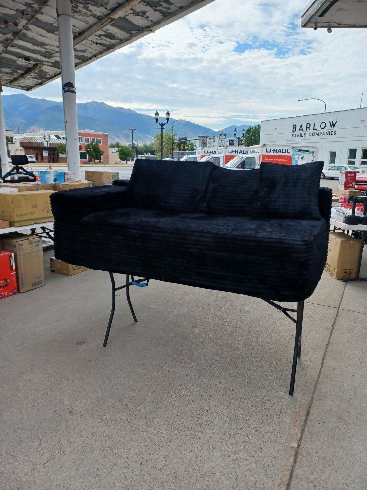 Black  Loveseat - Compact 2-Seater Sofa