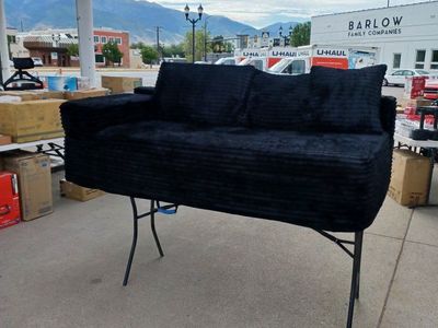 Black Loveseat - Compact 2-Seater Sofa
