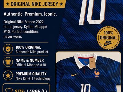Nike France 2022 Kylian Mbappé #10 Home Jersey - Men's Large, Dri-FIT, New with Tags