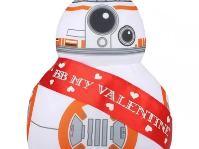 NEW Star Wars BB 8 Droid Robot Plush Toy Be My Valentine Door Greeter Sash