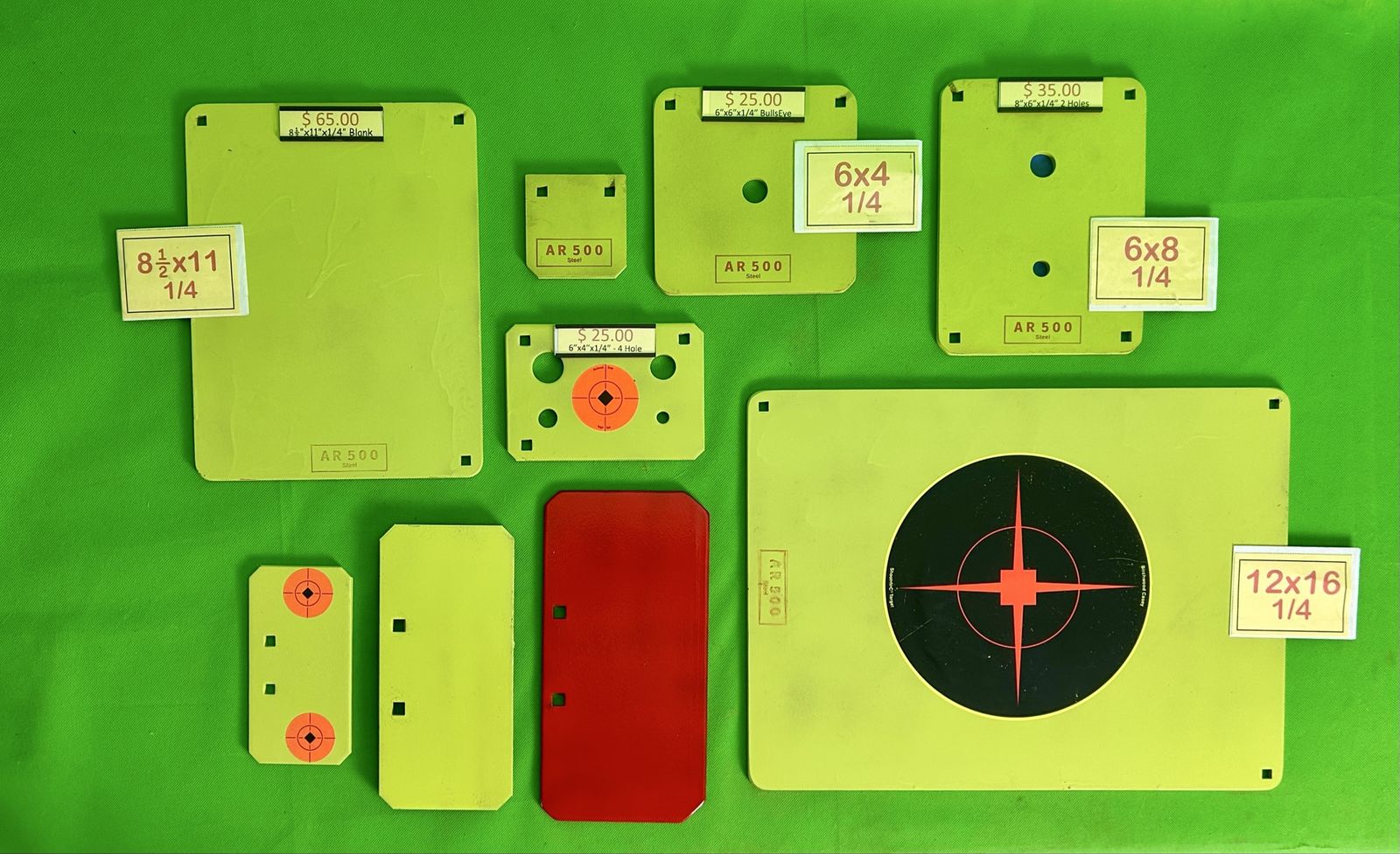 50% off All 22LR Gong Targets 1/4 AR 500 Steel. All sizes. Starting at $5.00 and up.