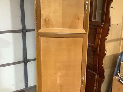 All Wood 6 Shelf Storage Cabinet