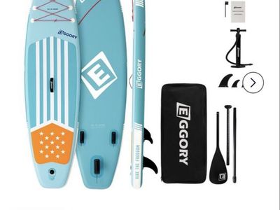 EGGORY Inflatable Stand Up Paddle Board (32" Ultra Wide) with Accessories, Carry Bag, Paddle, Pump