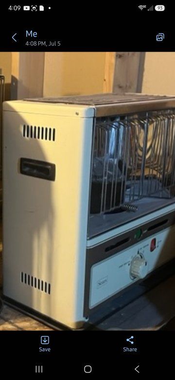 Sears White Kerosene Heater - Portable, Adjustable Heat