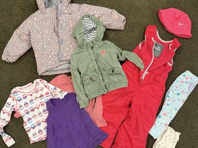 Girls clothes, winter coat, ski pants for 2 years old