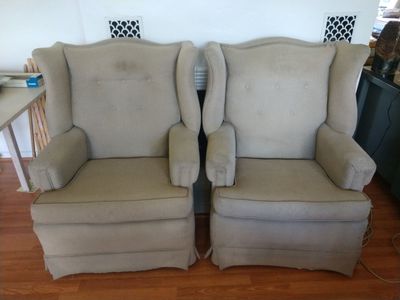 2 Wing Back Arm Chairs