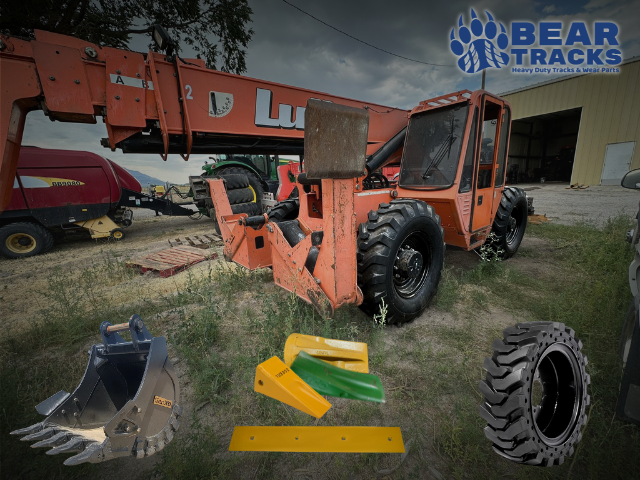 Tractor, Loader, Backhoe Tires and Tracks! Blades, Buckets, and Teeth. John Deere, Kubota, Cat, Case, and more.