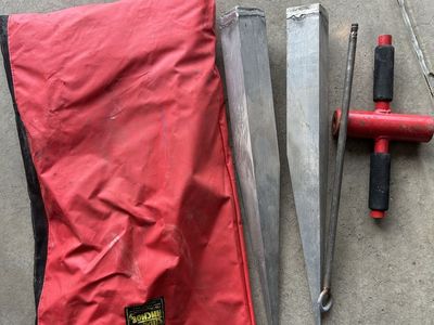 Side Anchor System with 2 Ground Anchors & T-Handle Wrench for Boats/PWC. Storage bag. Used this with my 24’ surf boat.