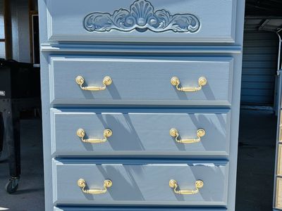 Gorgeous blue grey wood dresser
