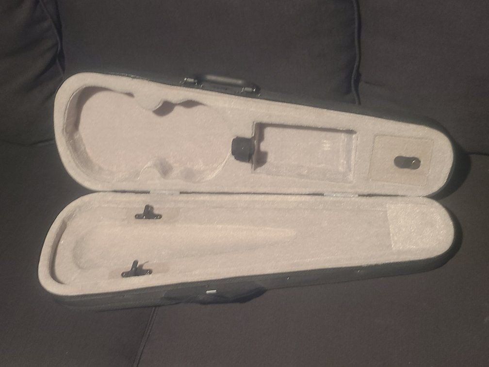 1/4 Size Violin Hard Shape Case Lightweight Black with Plush Interior