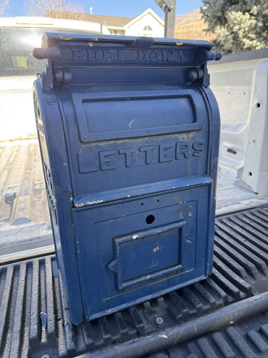 Vintage Danville Stove & Mfg Co. U.S. Mailbox - Antique Cast Iron Letters Drop Box