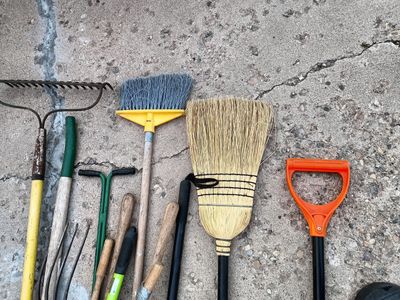 Miscellaneous garden tools.