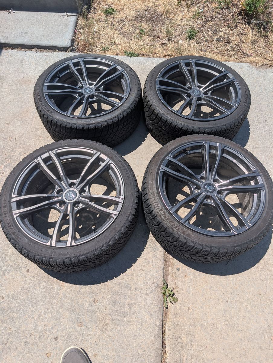 19" Tesla Model 3 Winter Wheel & Tire Set – TPMS Included – 2 Bent Wheels