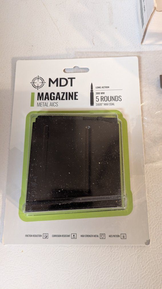 MDT Metal AICS .300 WM 5-Round Long Action Magazine - 3.6"  max coal