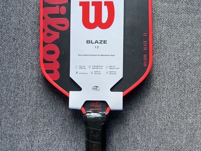 Wilson Blaze 13 Pickleball Paddle Power + Spin Raw Carbon Surface 8.1 oz Lightweight