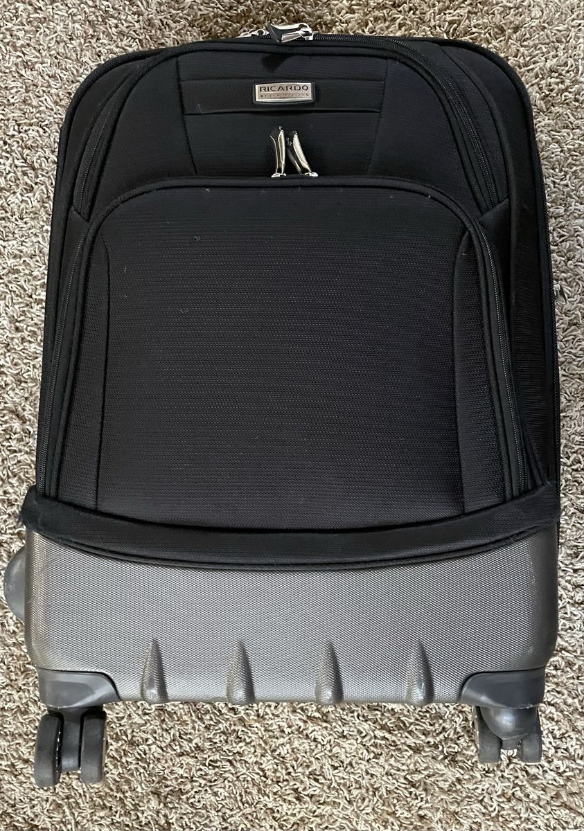 Ricardo Beverly Hills Black Rolling Carry-On Luggage Suitcase - Good Condition