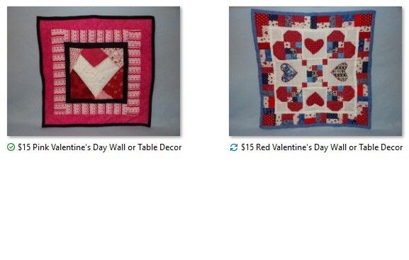 NEW - Handmade Pink & Red/Blue Heart Valentine's Day Wall Art/End Table Decor