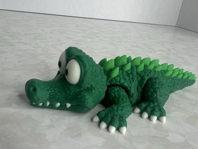 Cute Green articulated Alligator Toy Figure