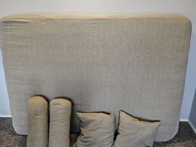 Futon Mattress, Four Pillows, Matching Covers