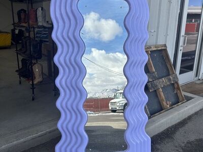 Vintage Ettore Sottsass Style Large Mirror MCM