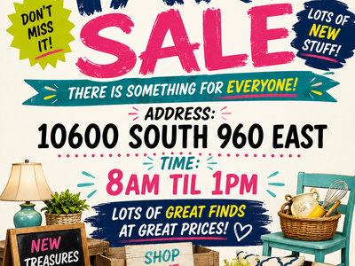 TNT YARD SALE 10600s 960e sandy 8-1PM Sat 8/8