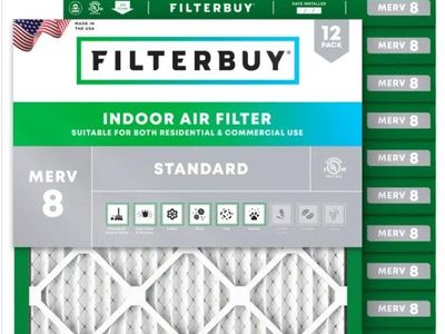 (12-Pk) 24" x 24" x 2" MERV 8 Pleated Air Filter
