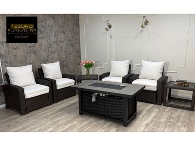 NEW RECLINER PATIO SET WITH FIRE PIT WE OFFER DELIVERY