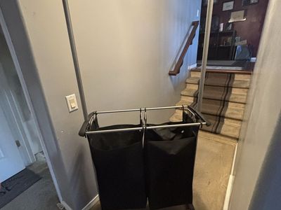 Rolling Laundry Hanger And Bins