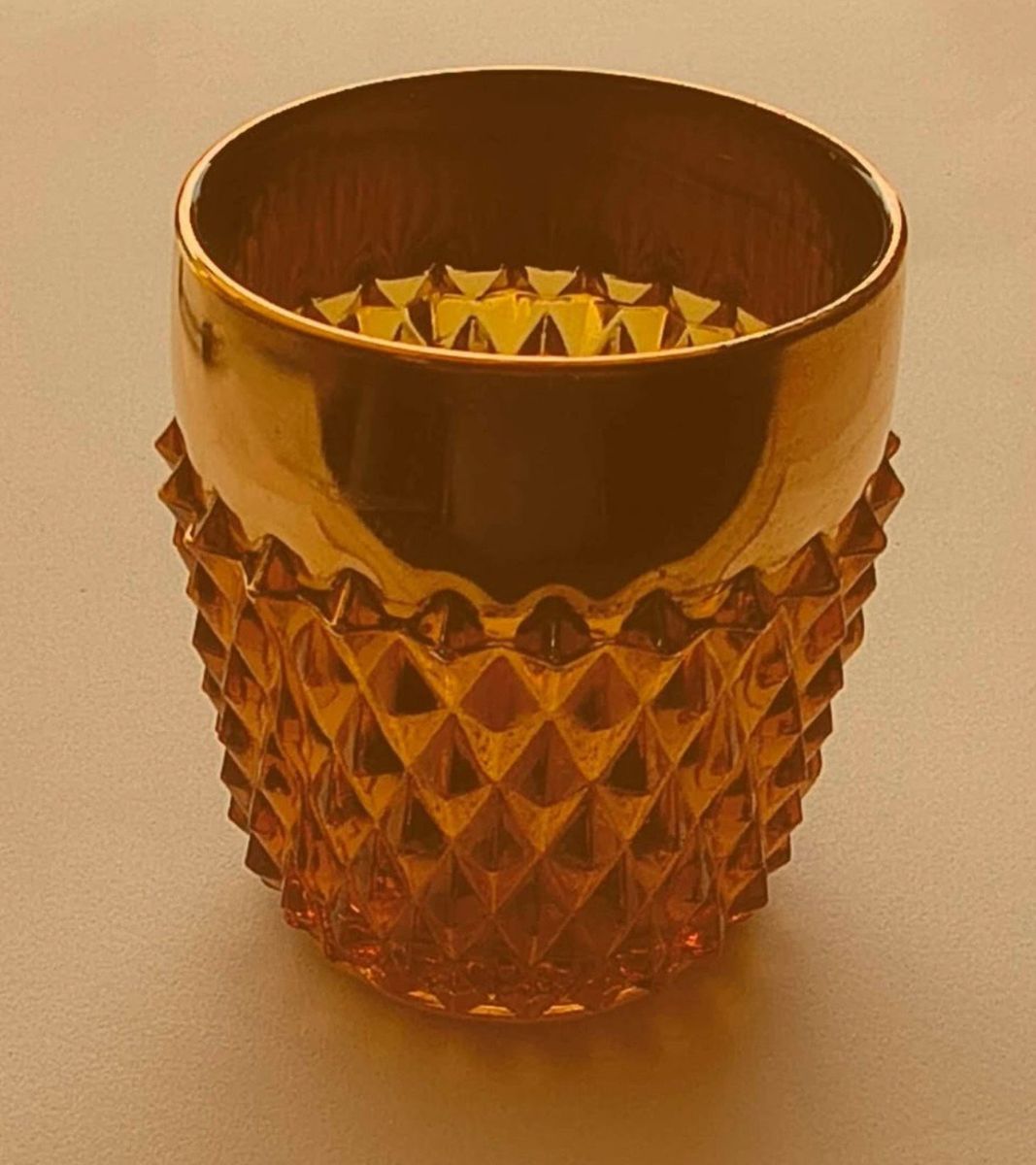 INDIANA GLASS AMBER DIAMOND POINT