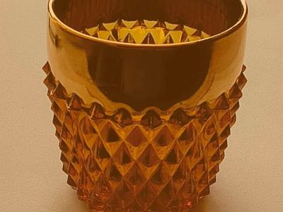 INDIANA GLASS AMBER DIAMOND POINT