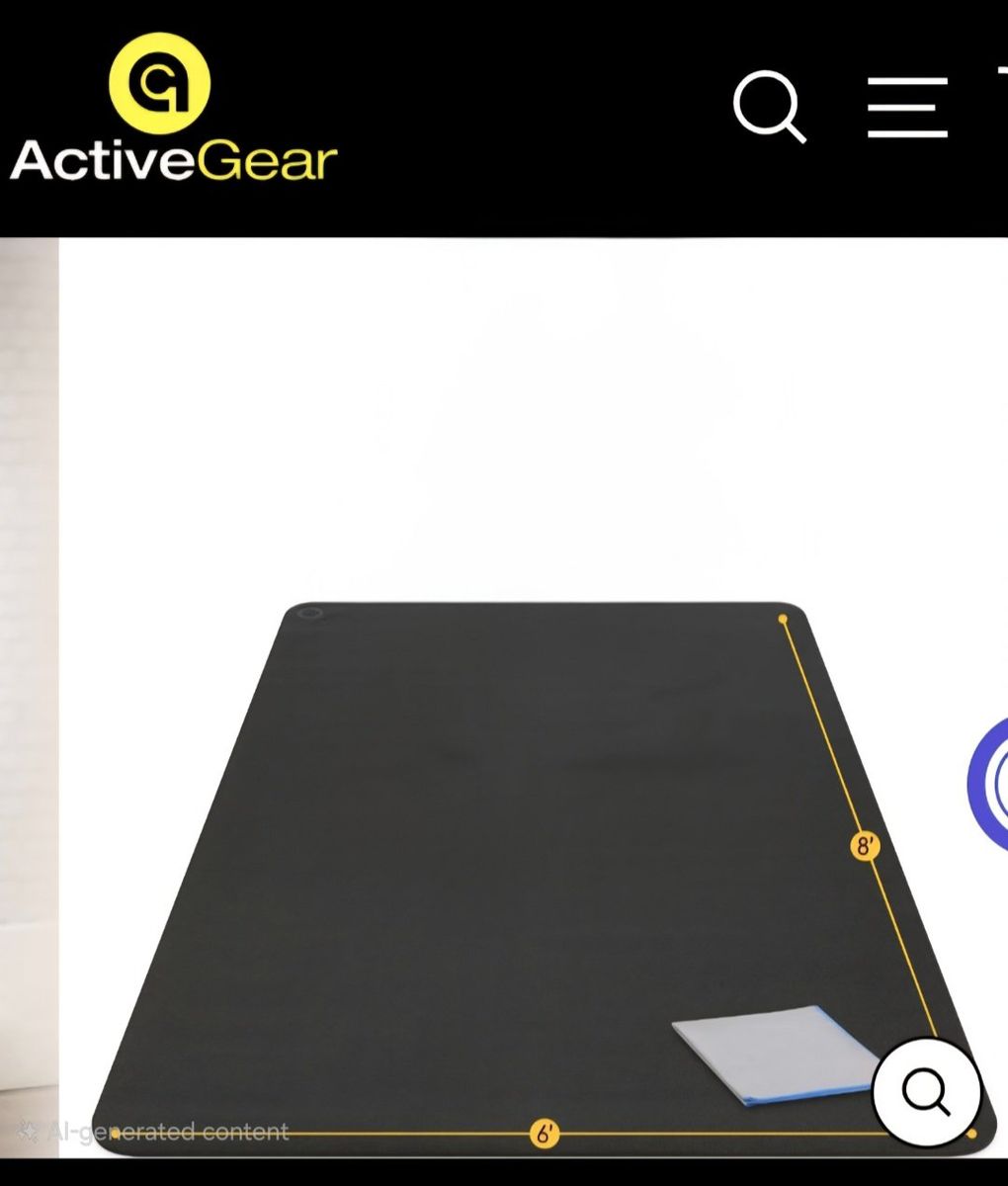 ActiveGear Premium Large Yoga Mat 8x6 - Black, Non-Slip Grip, Eco-Friendly, Bonus Towel