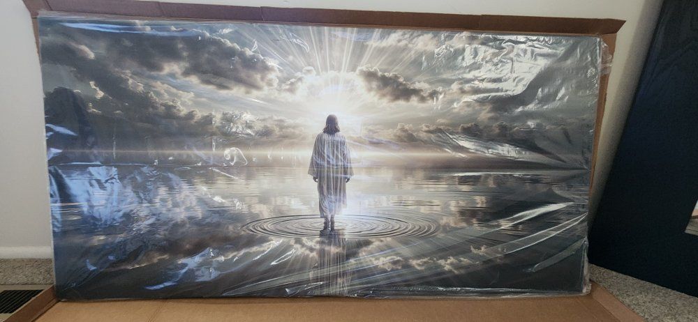 Large Jesus Walking on Water Canvas Wall Art - Religious Home Decor