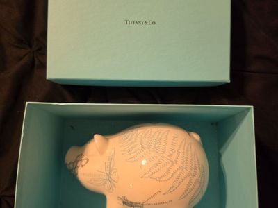 Tiffany & Co. Este Ceramiche Made in Italy Botanical Piggy Bank - new