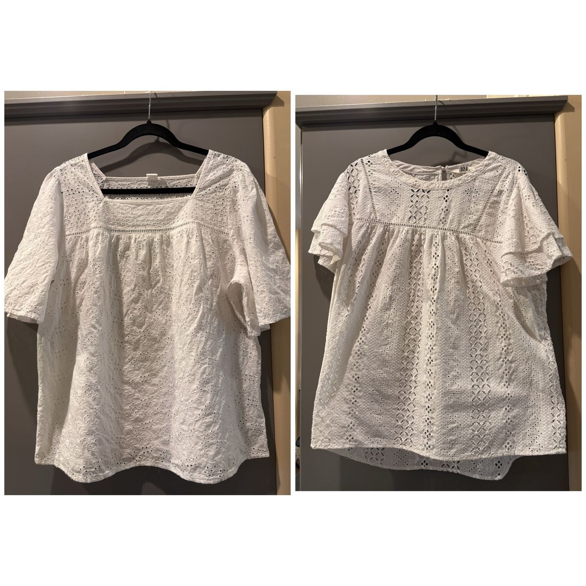 Darling White Eyelet XL Tops $10 Each