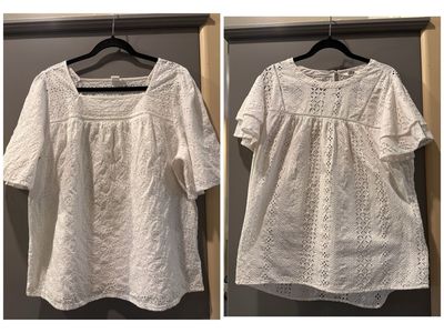 Darling White Eyelet XL Tops $10 Each